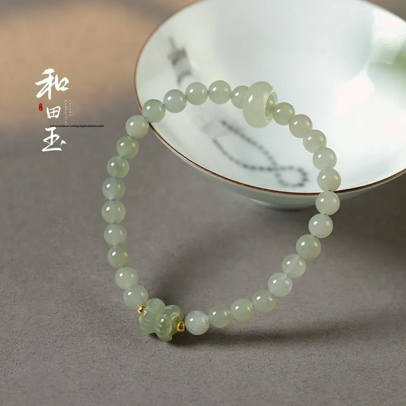 SHUZHUO Hetian Jade Bracelets White Jade/Pale Greenish White Jade Unisex-2