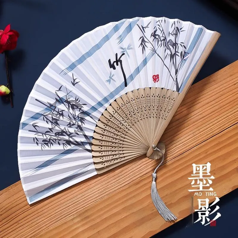 JINGDI Twill Damask And Silk Foldable Small Fan-29