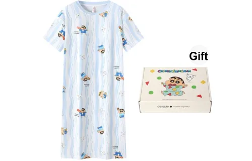 Gongdie x LABIXIAOXIN,LIANMINGKUAN Nightgown Women's Blue, Gift Box Set