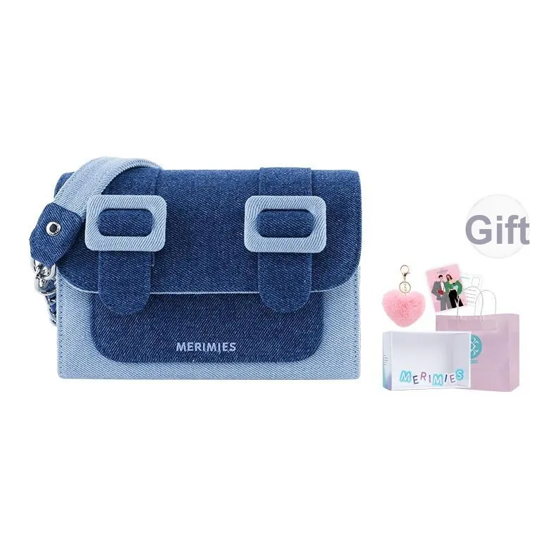 MERIMIES S Размер Премиум Деним Сумка Дизайн Почтовая сумка Сумка через плечо Сумка на плечо Маленькая Женская Морской синий