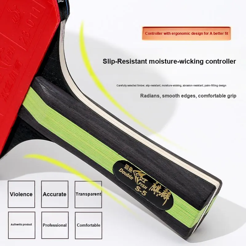 DOUBLEFISH Ping Pong Paddles Unisex Black/Red-5