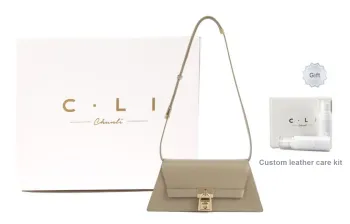 C.LI Cow Leather Baguette Shoulder Bag Women's Chestnut Mouse Brown