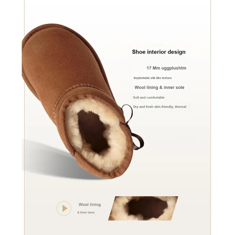 UGG Waterproof And Warm Snow Boots Chestnut Brown Teenagers-4