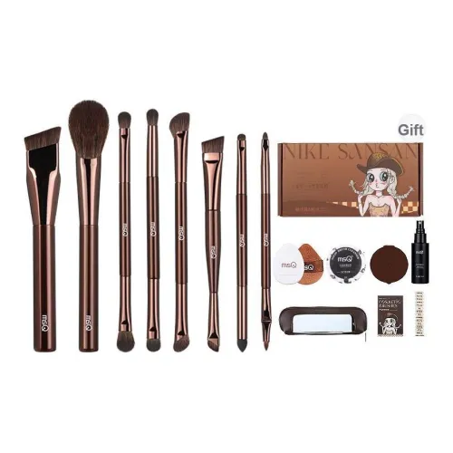 MSQ x NIKESANSAN Двойная головка Натуральный Удобный Кисти для макияжа Мягкий для кожи Дружественный Тень Подходящая 8 шт Упаковка