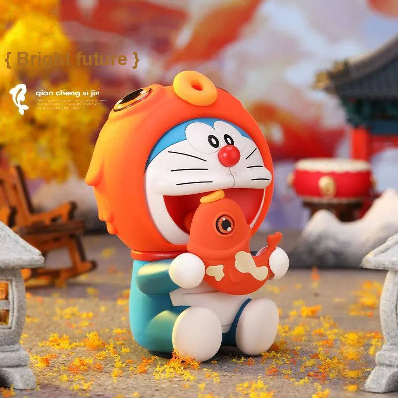 ROCK Doraemon Figure Print Year Of The Dragon New Year Aromatherapy Plush Ornament Chibi Figures-13