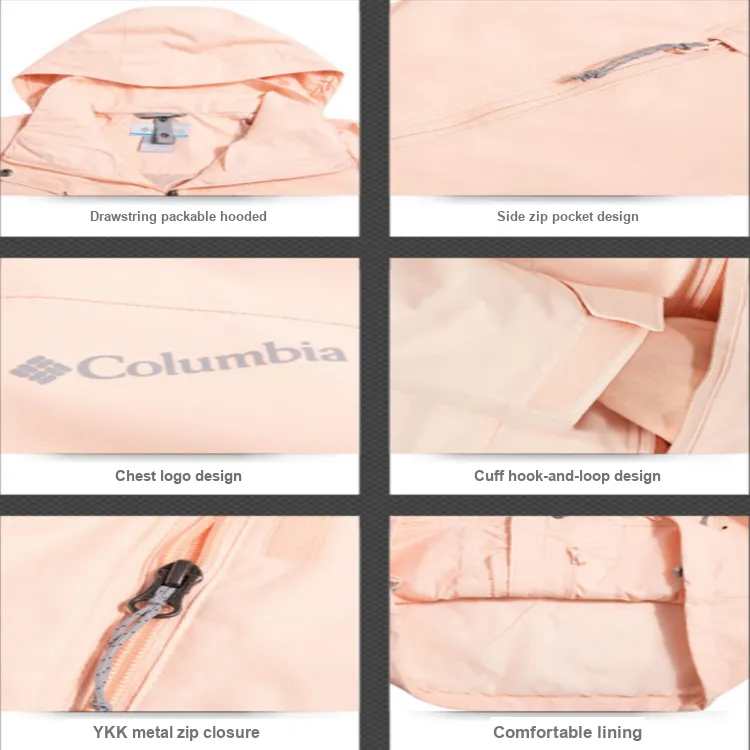 Columbia Windbreaker Jacket Women's Pink-8