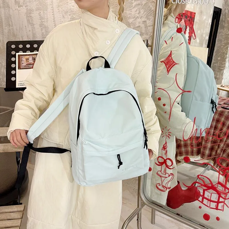 XIANGSU Nylon Fabric Backpack Unisex Brown/Blue/Black/White-11