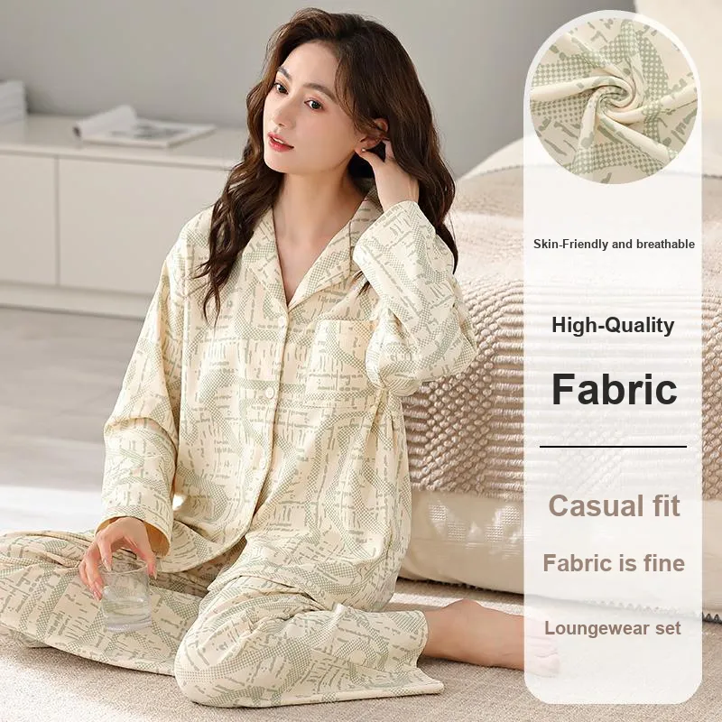 XIAFENYAN Pajama Set Women's Apricot-1