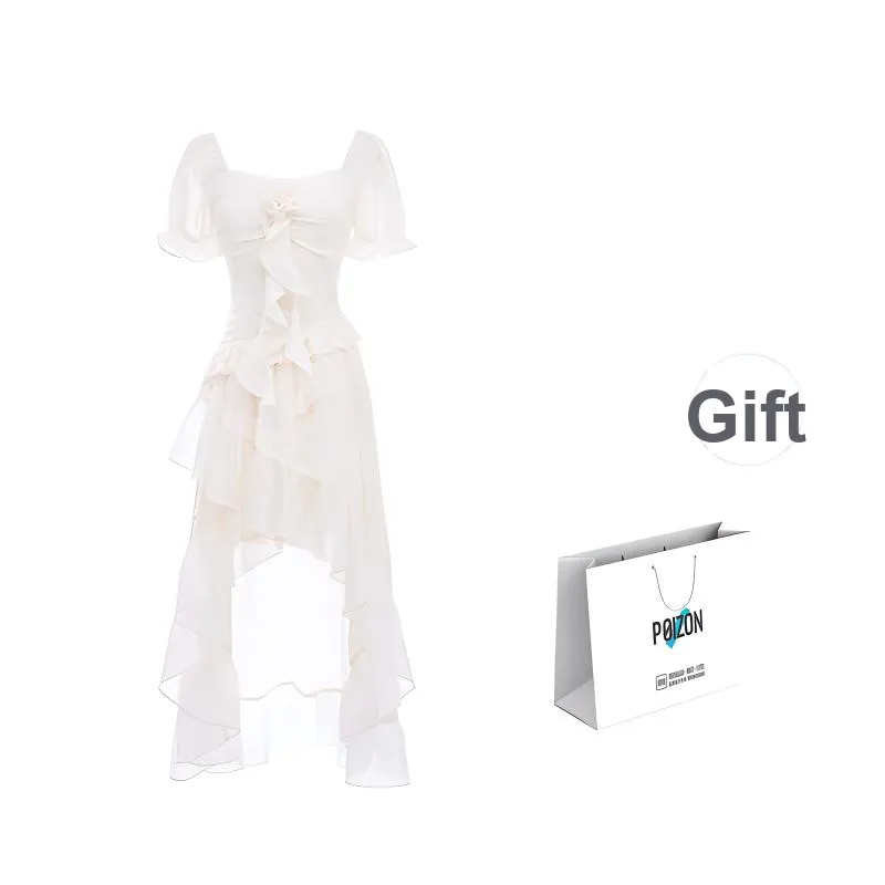 TURN UP Short Sleeved Dress Women's Gentle Apricot-7