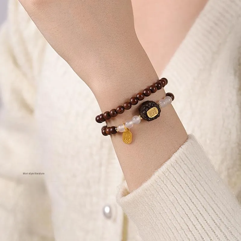 Jinghua Record Golden Sandalwood Bracelets Unisex-5