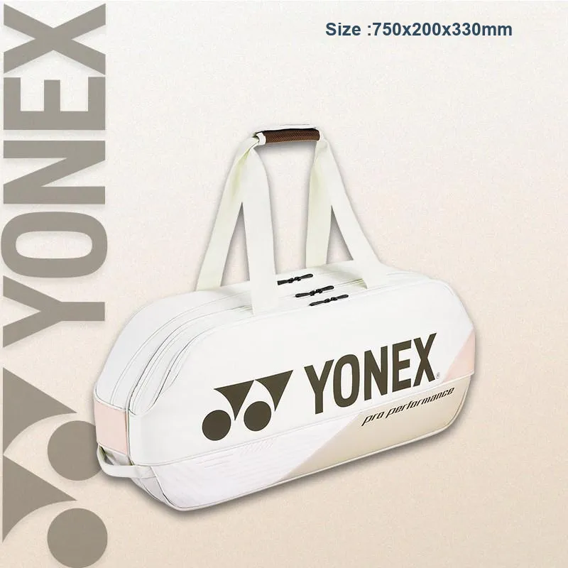YONEX Tennis Racket Bags Fabric Unisex 75*20*33cm Beach Beige Yellow-1