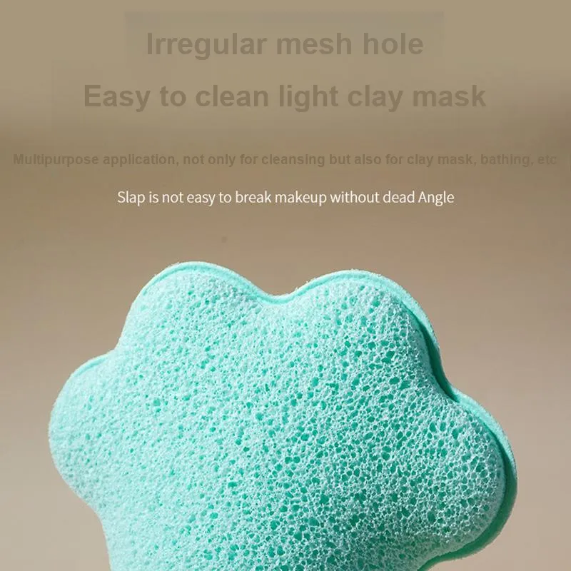 JIANYINGSHU Mesh Cat Paw Shaped Cleansing Sponge For Face Deep Cleaning Foam Rich Makeup Removal Tool-5