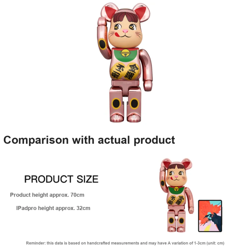 BE@RBRICK Lucky Cat Peko chan Money Luck Peach Gold-3