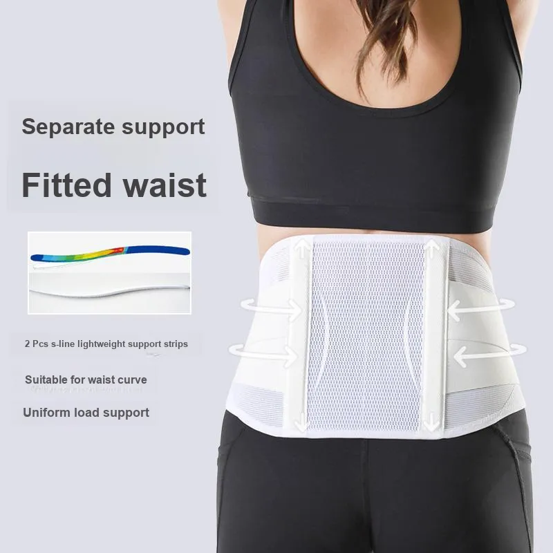 SIGMAX Back Support Braces Running Badminton Breathable Protective Rehabilitation White Elastane Polyester Unisex-3