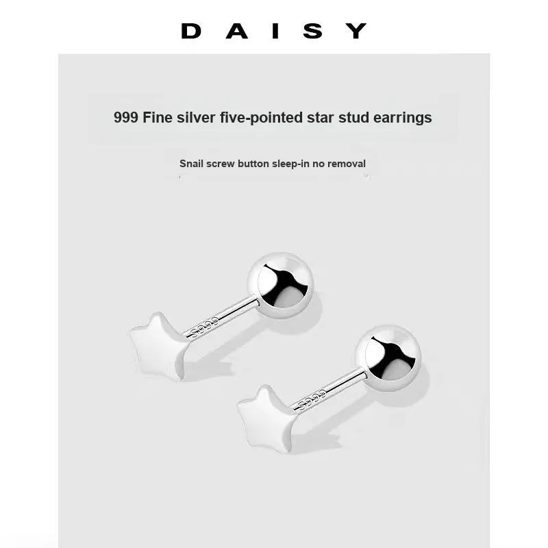 Daisy Dream 999 Fine Silver Stud Earrings Women's-3