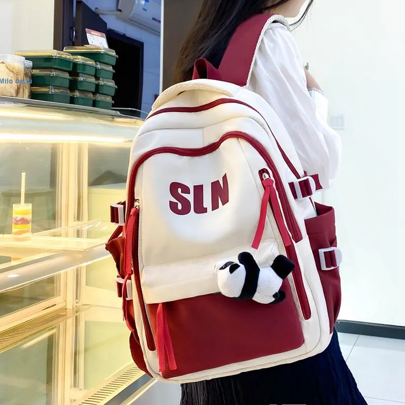North Pack Nylon Backpack Unisex Black/Red/Green/Blue/Brown-31