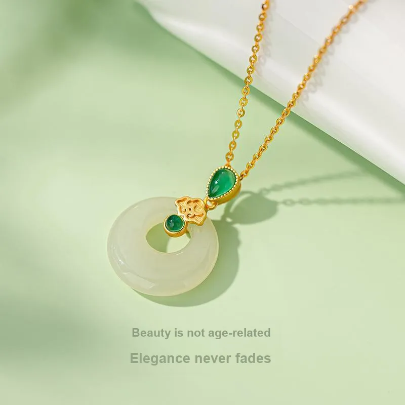QLADY Earrings Green Jade Women's-23