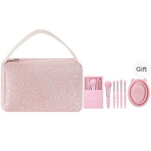 MSQ Makeup Brush Candy Storage Bag Make up Tools Large Capacity Stylish Design Pink/Blue