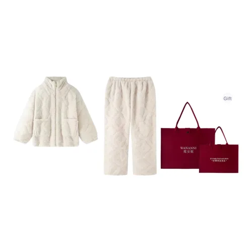 WANANNI Пижамный комплект Женская Сумка для покупок Белый