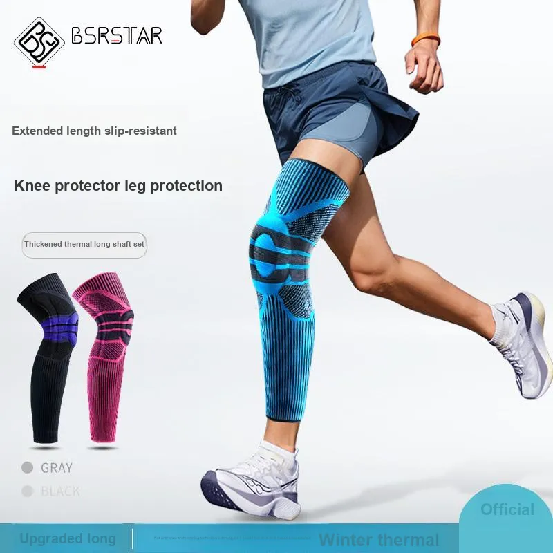 BESTRAY Extended Length Knee Protector Leg Warmer With Non Slip Knee Joint Protection Running Unisex-1