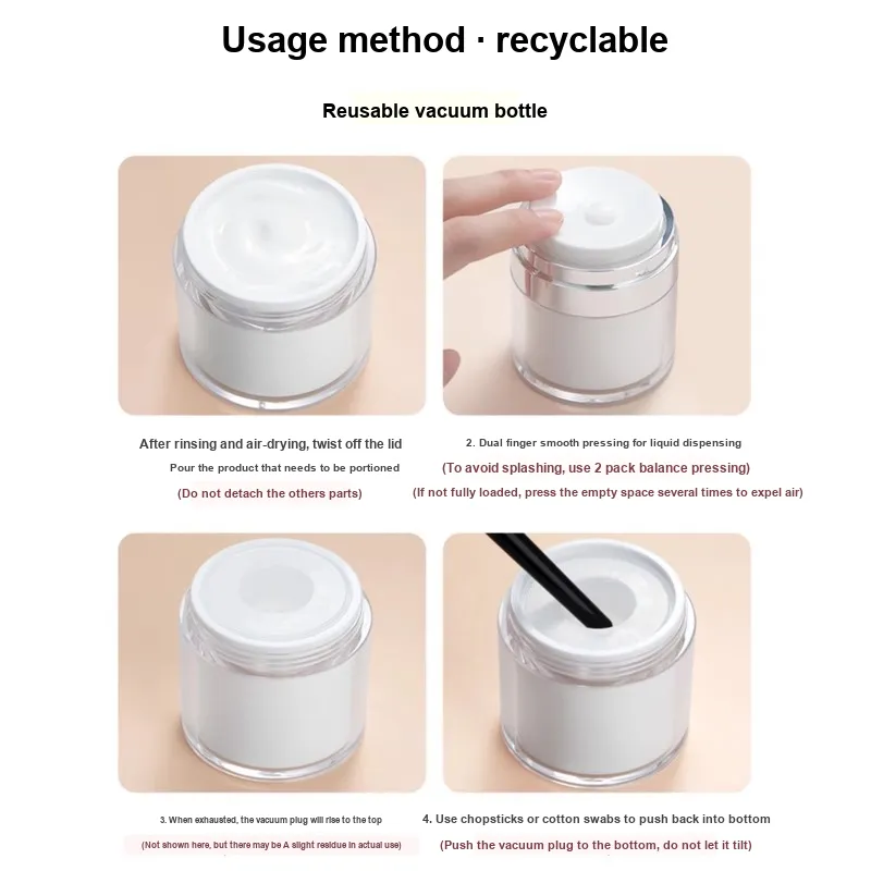 ZHENZI Portable Vacuum Face Cream Travel Bottles With Push Button Cosmetics Sample Set For Skincare And Makeup Tools-4