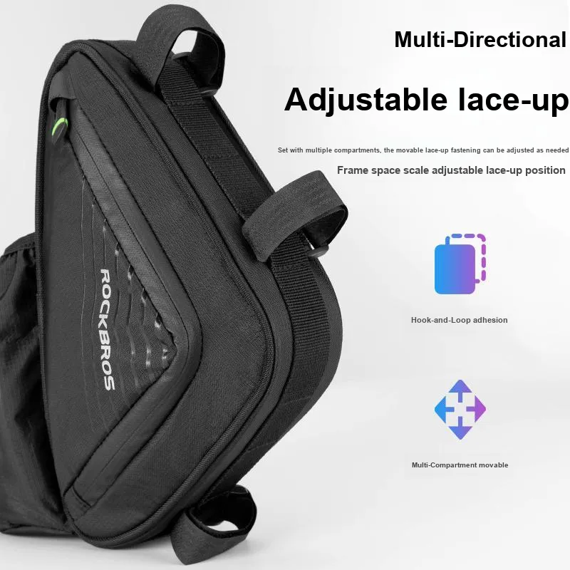 ROCKBROS Triangle Water Bottle Bag Non Woven Fabric PU Unisex Black-6