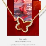925 Sterling Silver Gold-Plated with Red Agate