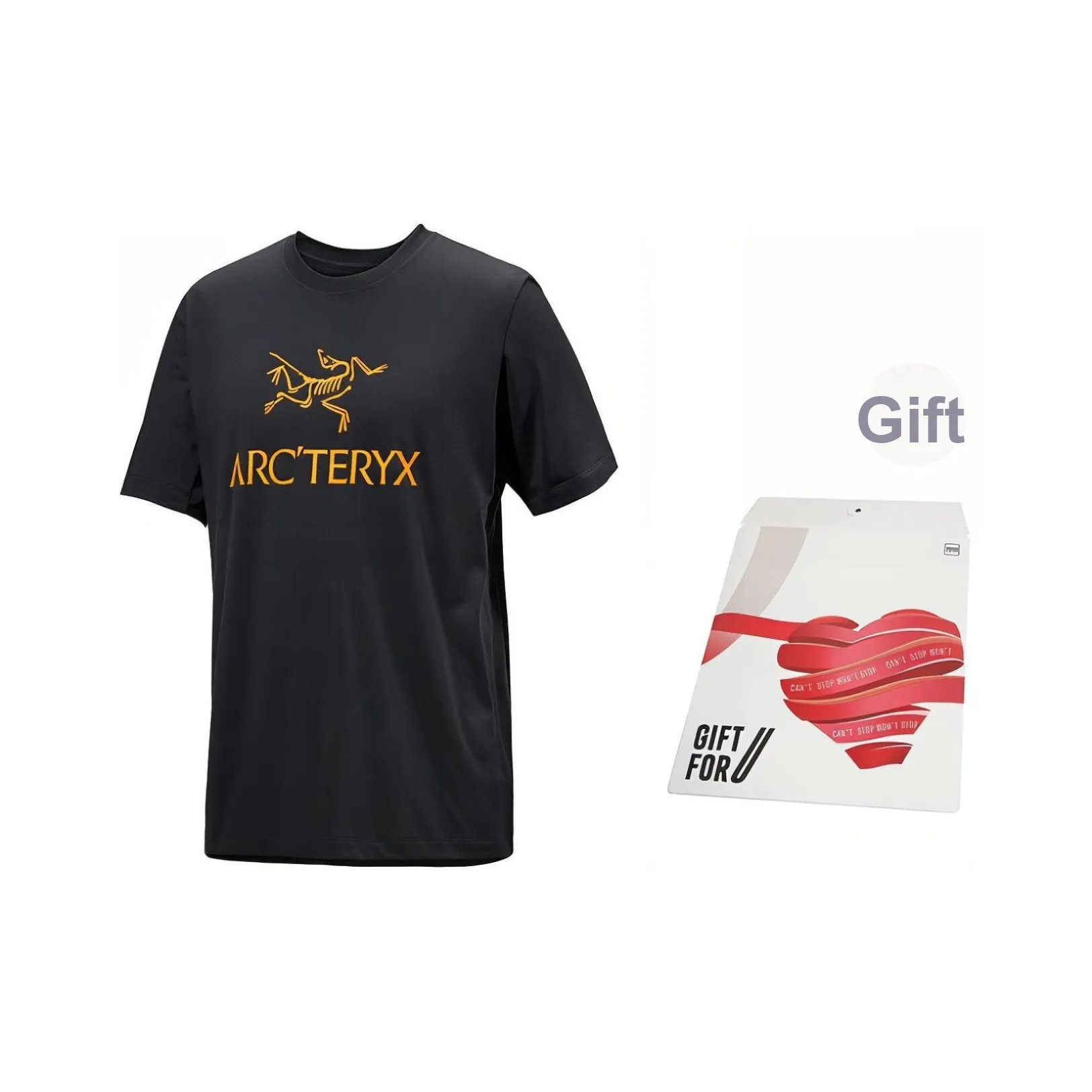 Arcteryx T-Shirt Мужская Shopping Bag Черный Золото Логотип