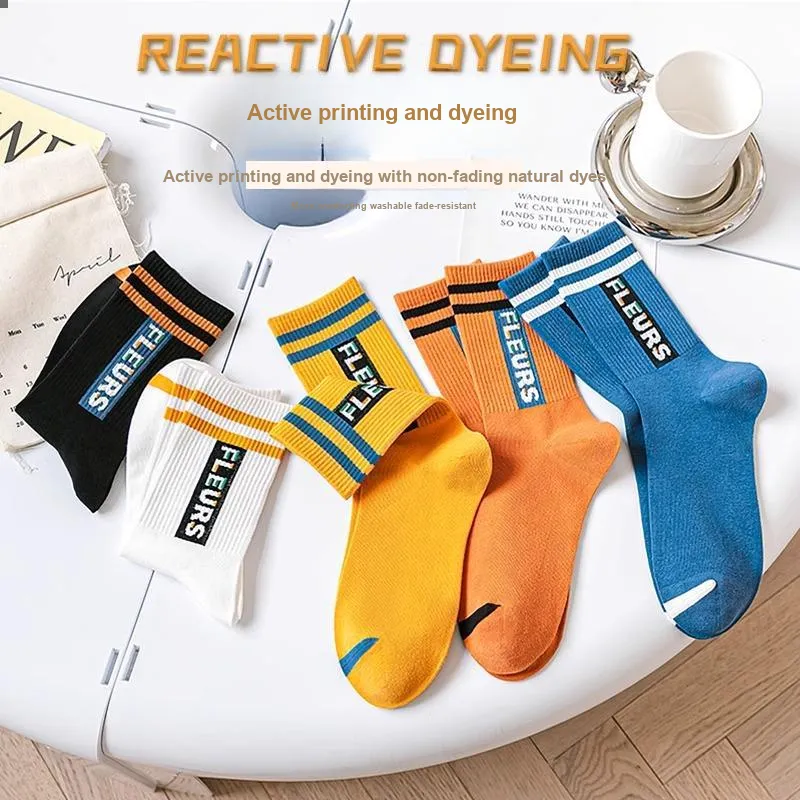 LUOLIAN Mid Calf Socks Unisex 5 Pack-11