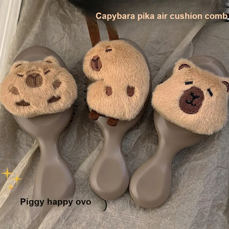 Love Of Wormwood Cartoon Cute Plush Capybara Air Cushion Comb Massage Portable Volumizing-2