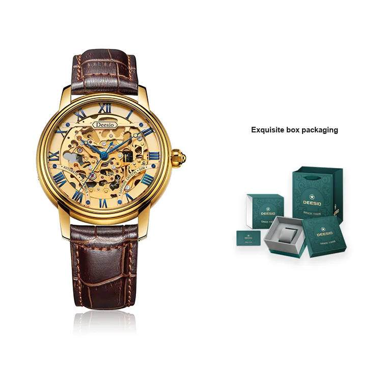 DEESIO Automatic Mechanical Movement Watch Men's Watches Cut Out Dial-10