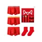 Silver Towel/Gold Towel/Print/2 Pack Red Socks[3 Pack+2 Pack Socks]