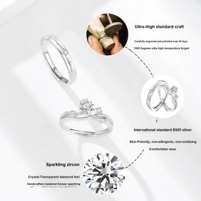 Lao Feng Xiang 925 Sterling Silver Rings Unisex-2