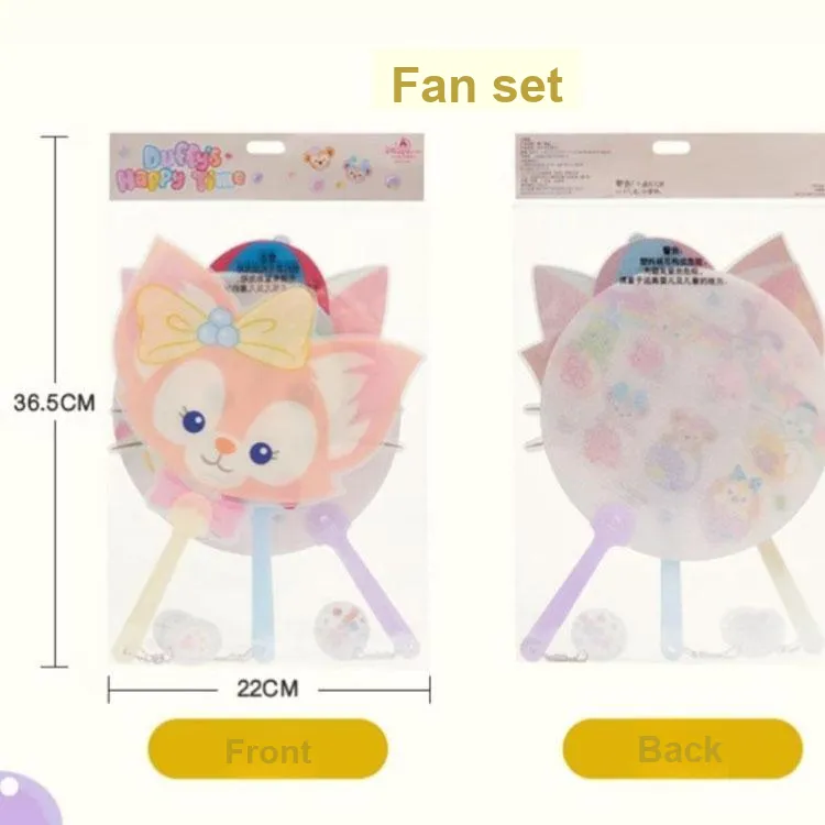 Disney 2023 Summer Duffy And Friends Summer Collection Bubbles Lying Down Fan Set IP Merch-3