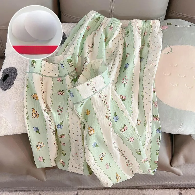 XIAFENYAN Pajama Set Women's Green-5