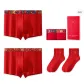 2 Pack Red (Hundred Blessings+Auspicious Dragon and Phoenix)+2 Pack (Fortune Socks)