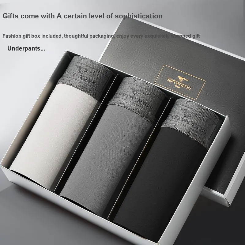 SEPTWOLVES Underwear Gift Box Men's 3 Pack Gift Box Set+Shopping Bag-11