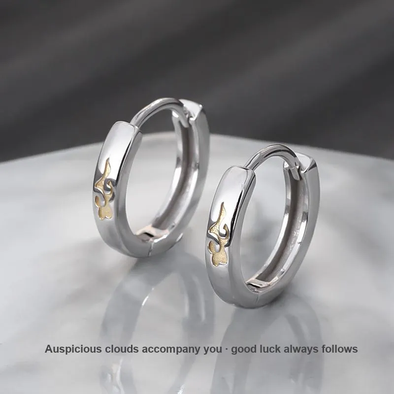 FOREVER MELODY 999 Fine Silver Earrings Men's-4