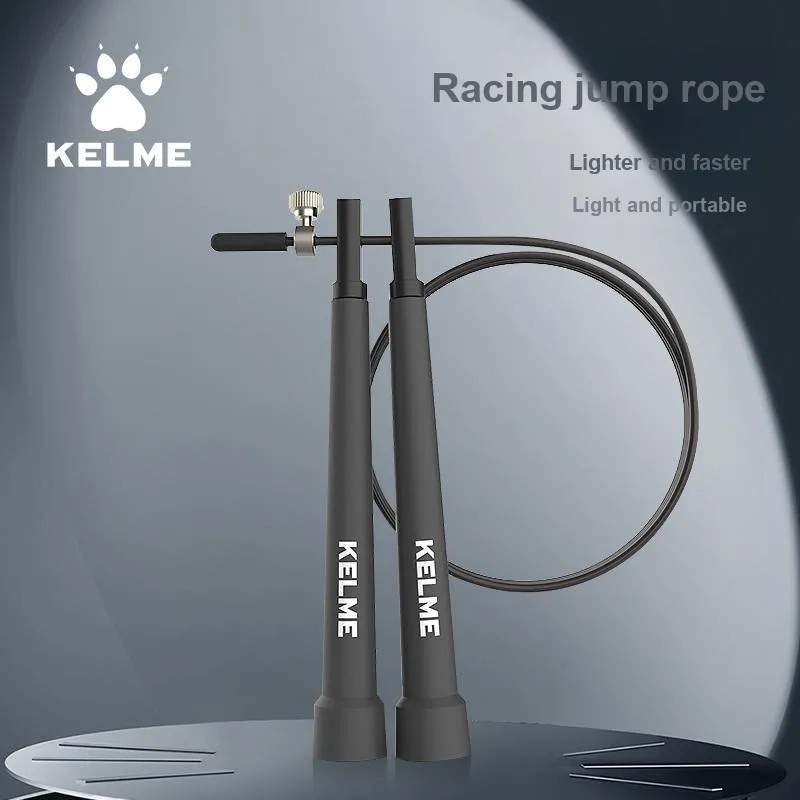 KELME Aerobic Fat Reduction Non Countable Jump Ropes Unisex PVC+Steel Wire Rope, Polypropylene Handle Black-1