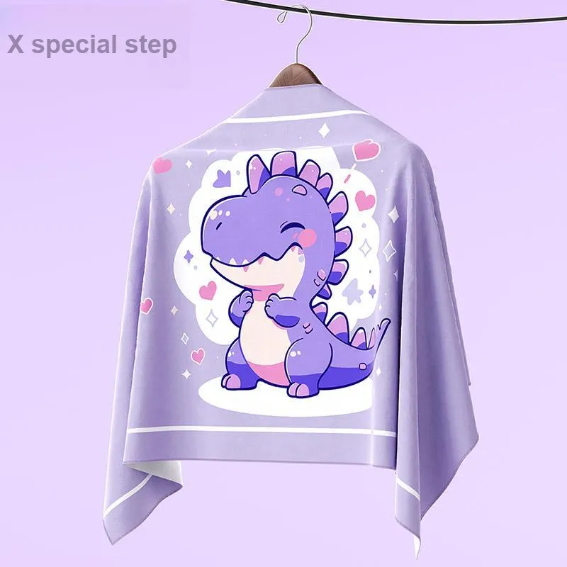 XTEP Heart Bubbles Small Dinosaur Cartoon Bath Towels Quick Dry And Absorbent Kids'-1