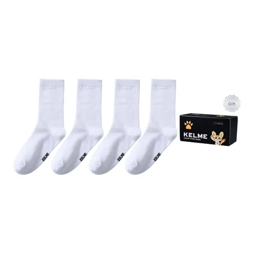 KELME Носки до колена Унисекс Коробка 4 пачки Белые