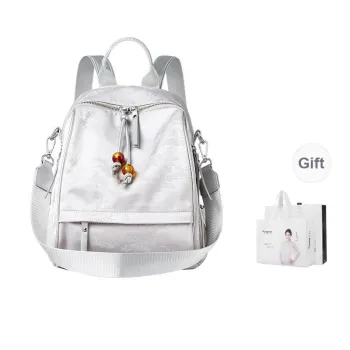 TUCANO Fabric With PU Leather Backpack Women's Silver/Black