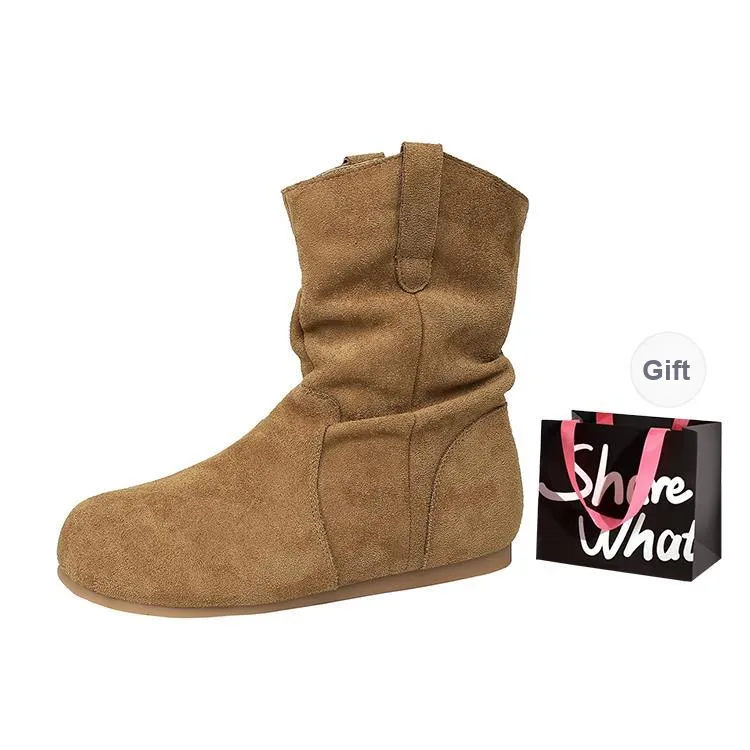 BIGTREE Ankle Boots Women's Apricot/Coffee/Caramel/Khaki/Black-4