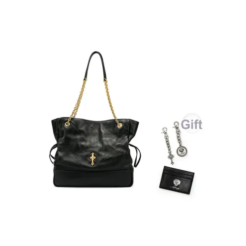 Ed Hardy Trapstar Коллаборация Овчина Тоут Сумка Сумка через плечо Женская Хепберн Черная