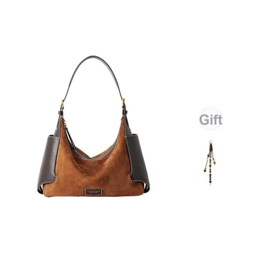 VANESSA HOGAN Первый слой замша овчина с Napa кожа сумка через плечо плечевая сумка среднего размера женская