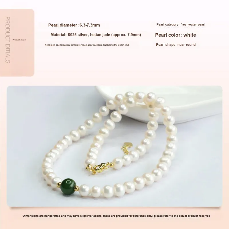 Oriental Jade Pearl Necklaces Women's-2