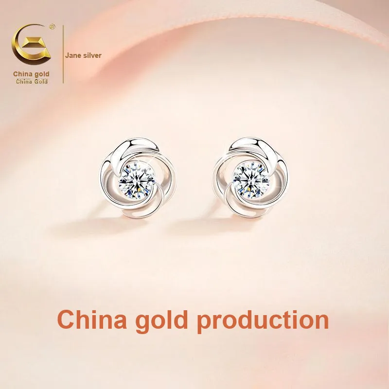 ZSY Sterling Silver Stud Earrings For Women's Women's-1