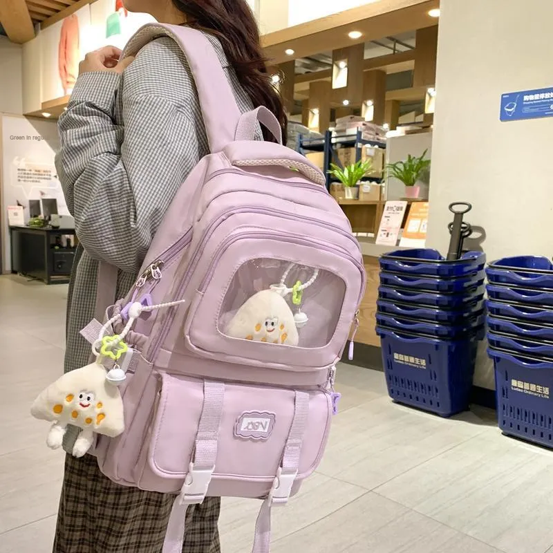 RUIPAI Nylon Backpack Regular Women's Yellow/Ecru/Black/Light Purple/Light Blue-12