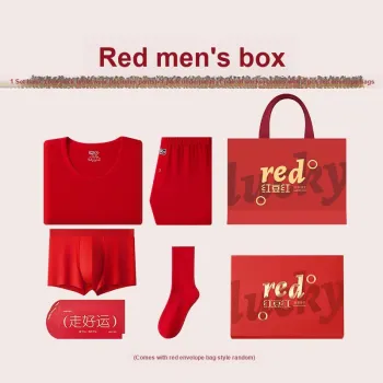 Red bean Men Thermal Sets