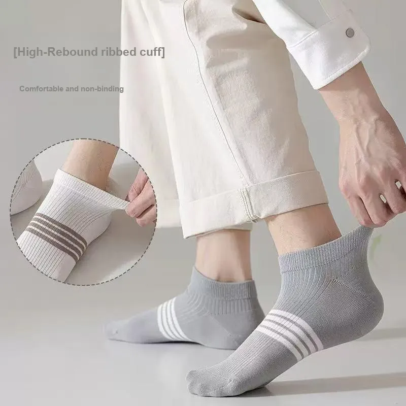 Beerus Ankle Socks Men's 5 Pack Vintage Four Stripe-11